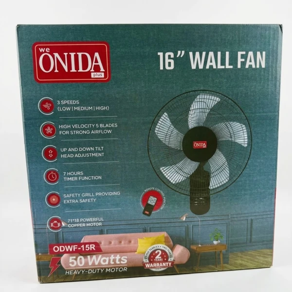 Onida 16" Wall Fan with Remote