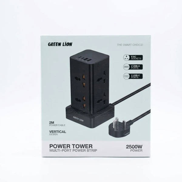 Green Lion Power Tower 2500W Universal Power Strip