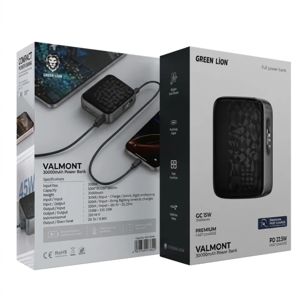 Green Lion Valmont 10000mAh Power Bank 45W