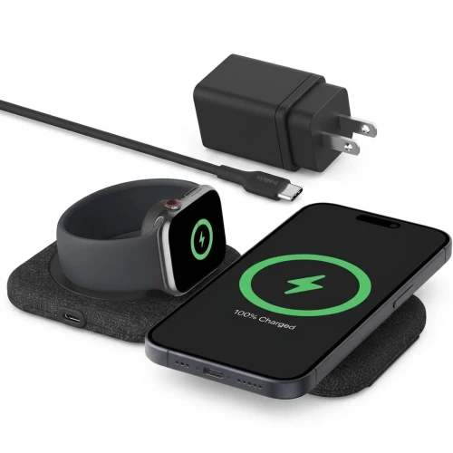 Belkin Boost Charge Pro 2-in-1 Qi2 15W Travel Charger