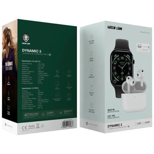 Green Lion Dynamic 3 - Ultimate 46 Smart Watch & Earbuds Pro 3