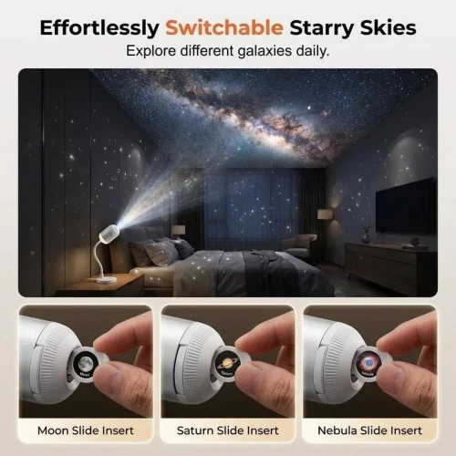 Galaxy Night Light Hd Smart Dynamic 5d Holographic Night Light Projector