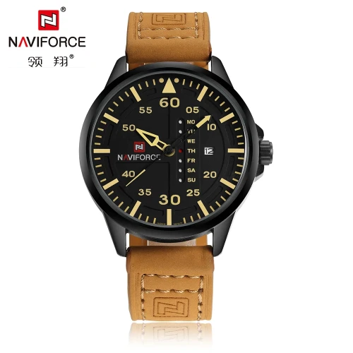 NAVIFORCE Brand Men's Watches Casual Leather