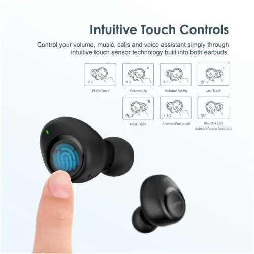oraimo - True Wireless In-Ear Earbuds - AirBuds 2 - Stereo Bass