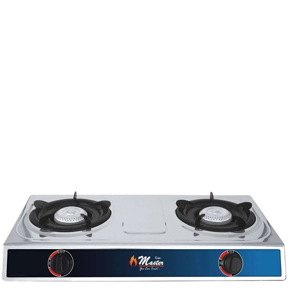 Electro Master 2 Burner Gas Stove – Stainless Steel.