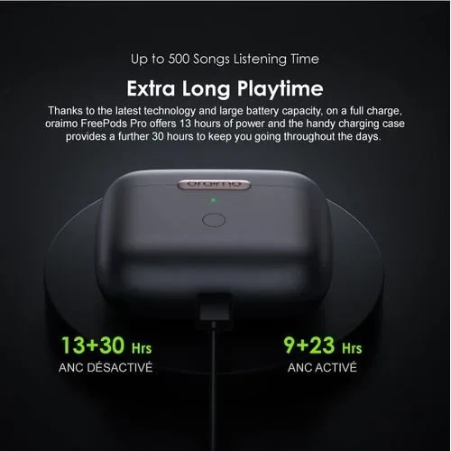 Oraimo FreePods Pro ANC Super Bass Wireless Earbuds - Black