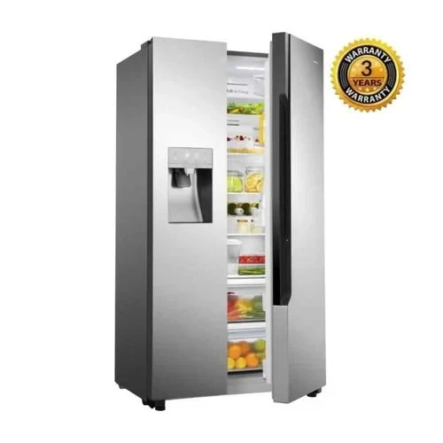 Hisense 700L Side By Side Fridge With Water And Ice Dispenser - Silver