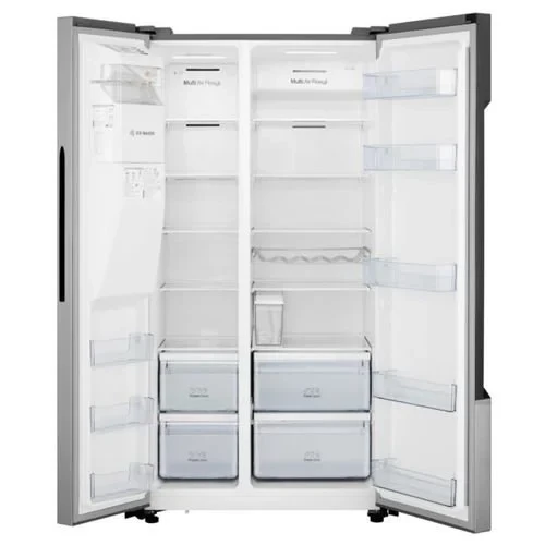 Hisense 700L Side By Side Fridge With Water And Ice Dispenser - Silver