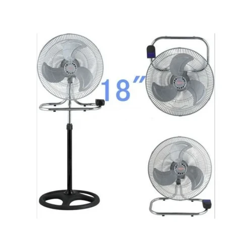18 Inch Oscillating & Adjustable Electric Standing Fan – Black