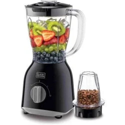 Black+Decker 400W 1.0L Blender with 2 x Blender Jars & Grinder Mill, Black - BX365PR-B5, 2 Years Warranty