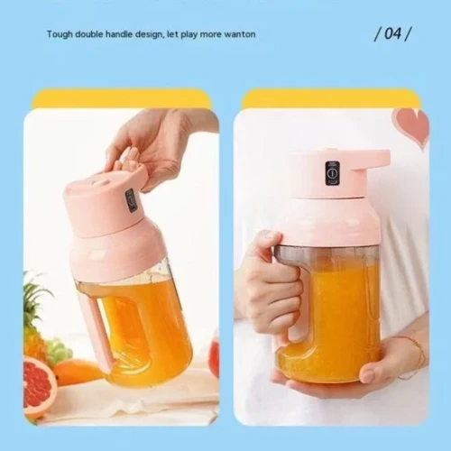 1500ML Electric Fruit Juicing Barrel Outdoor Ton Juicer Tritan Material USB Charging Double Cover Juicer Can Crush Portable Sports Cup Smoothie...
