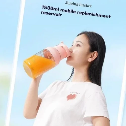 1500ML Electric Fruit Juicing Barrel Outdoor Ton Juicer Tritan Material USB Charging Double Cover Juicer Can Crush Portable Sports Cup Smoothie...
