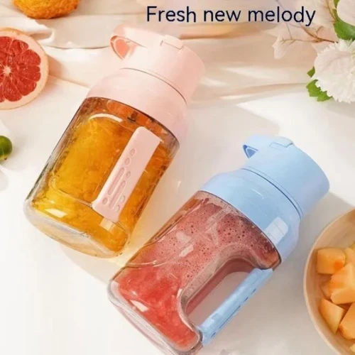 1500ML Electric Fruit Juicing Barrel Outdoor Ton Juicer Tritan Material USB Charging Double Cover Juicer Can Crush Portable Sports Cup Smoothie...