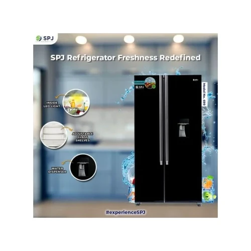 699 Litres Side By Side Elegant French Door Refrigerator - Black