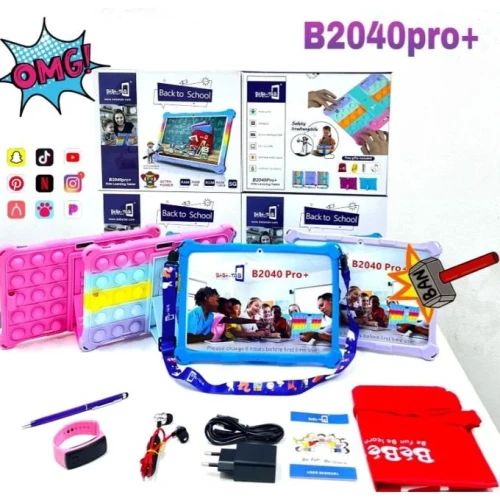 B2040 Pro + Back To School Kids Educational Tablet 6gb RAM 256GB ROM -Pink