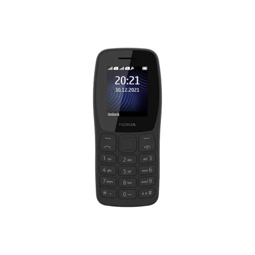 Nokia 105 DS 1.8" Dual Sim, FM Radio, Torch Light, 800MAH African Edition - Black