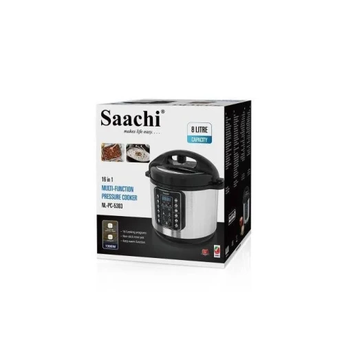 Saachi 16 In 1 Multi Function 8L Electric Pressure Cooker Rice Cooker Steamer - Silver.