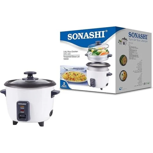 Sonashi 2 In 1 Rice Cooker With Aluminium Steamer-White