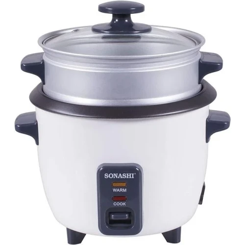 Sonashi 2 In 1 Rice Cooker With Aluminium Steamer-White