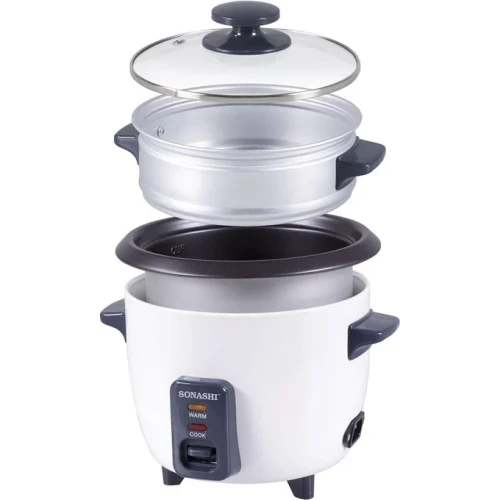 Sonashi 2.8L Rice Cooker With Steamer - White