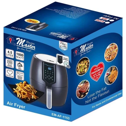 Electro Master 4.5 Litres Airfryer With Unique Air Technology - Black