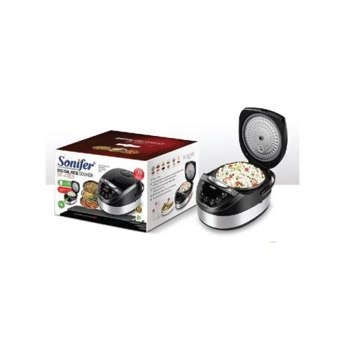 Sonifer 5 Litre Digital Smart Steam Multifunction Rice Cooker, Black.
