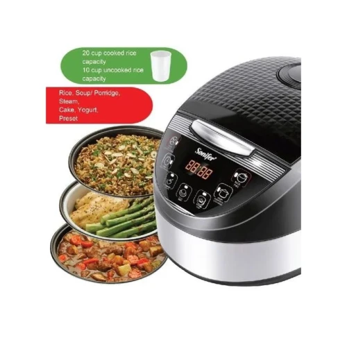 Sonifer 5 Litre Digital Smart Steam Multifunction Rice Cooker, Black.