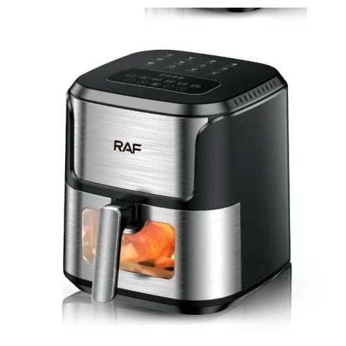 RAF 6.8 L Multifunctional Visual Air Fryer - Silver & Black