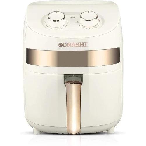 Sonashi Airfryer With 60Minutes Timer And Over heat protection-Cream/Black/Gold