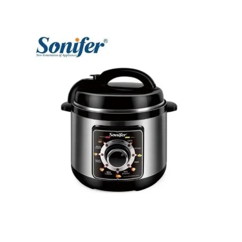 Sonifer Automatic 6L Multifunction High Power Stainless Steel Electric Pressure Cooker Rice Cooker Steamer- Silver.