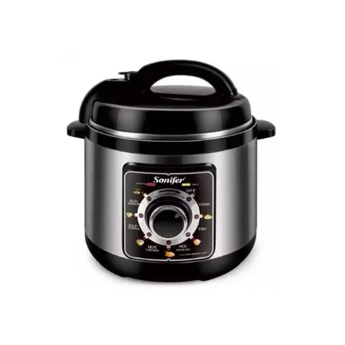 Sonifer Automatic 6L Multifunction High Power Stainless Steel Electric Pressure Cooker Rice Cooker Steamer- Silver.