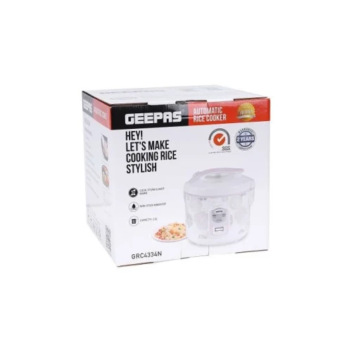 Geepas Electric Rice Cooker, 1.5L - White, Pink