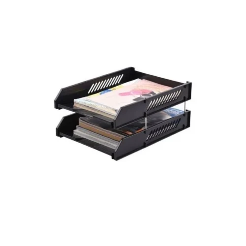 Genuine Black Plastic Document Tray 2 layers