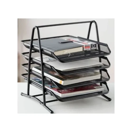 Genuine Metallic Document Tray 4 Layers  - Black
