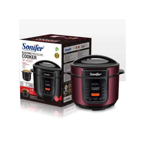 Sonifer Multi Function 6L Electric Pressure Cooker Rice Cooker Steamer - Black.