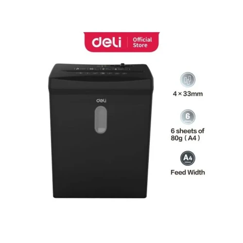 Paper Shredder 6 Sheets - Black