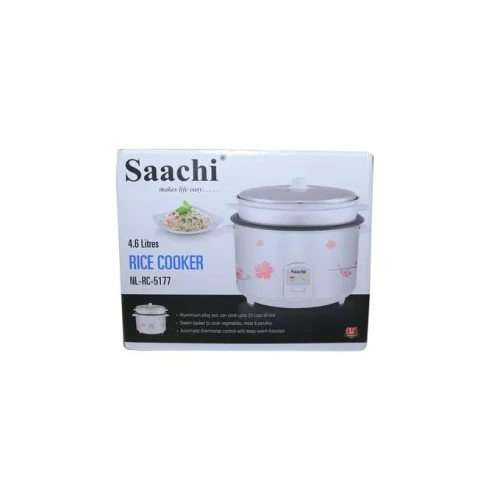 Rice Cooker With a Steamer Basket, 4.6Litres - White