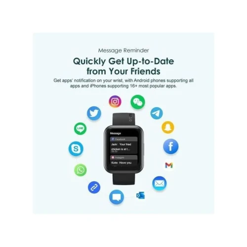 Oraimo Smart Watch OSW - 32 Calling, Quick Reply Sms Smart Watch - Black