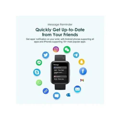 Oraimo Watch 2 Pro BT Call Quick Reply Health Monitor Smart Watch - Black