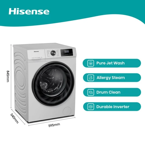 Hisense 8Kg Front Loader Washing Machine – Silver