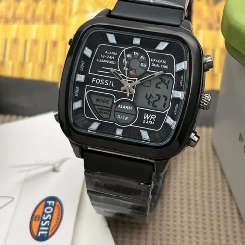 Fossil digital stainless steel men's watch