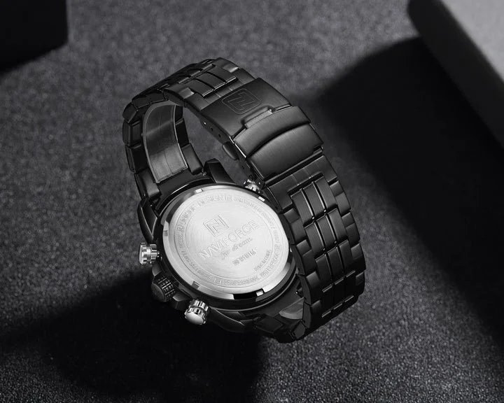 NAVIFORCE Men Luxury Business Sports Digital Quartz Stainless Steel Waterproof Multifunction Watch NF9181S