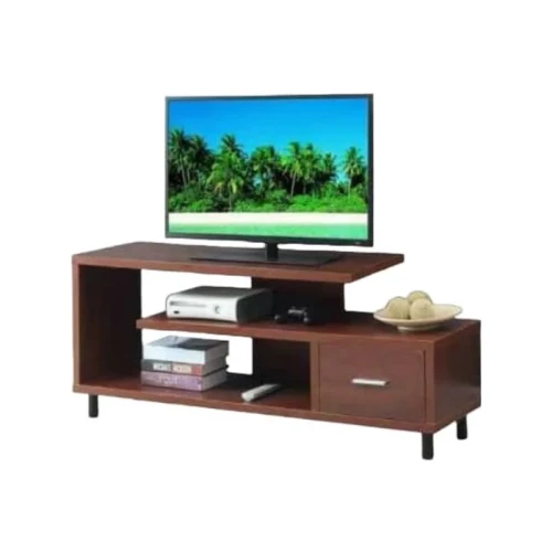 Open Shelf TV Stand- Color Dark Walnut