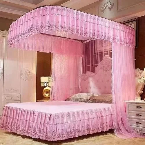 Luxurious mosquito net with 2 stands bed net , free installatio, pink