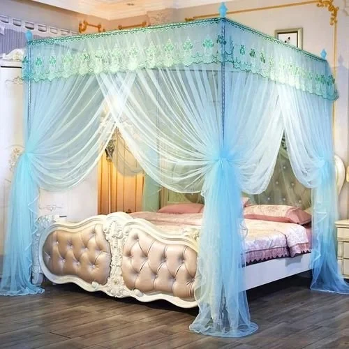 David Ultimate Protection & Cozy Mosquito Net With 4 Stainless Steel Stand & 3 Doors Design Bed Net S1 GREEN