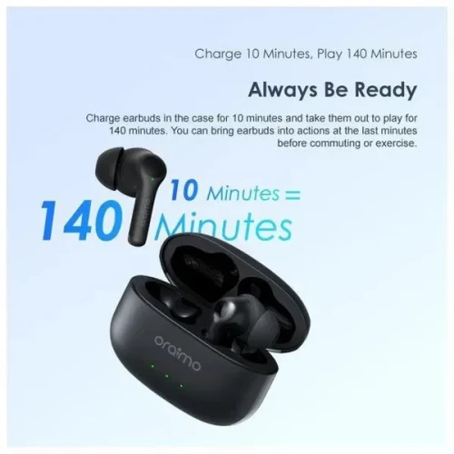 Oraimo FreePods 3C ENC Playtime True Wireless Earbuds- Black- warranty 365 days