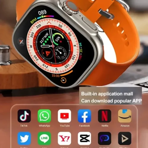 4GB Ram 64GB Rom Modio 4G Ultra Smart Watch 2.2 inch Display 3 Pairs strap 4G Call Compass Wifi GPS Series 8 Ultra Sim Card Ultra Smartwatch