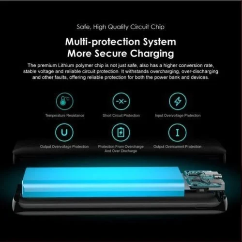 Oraimo Toast 10 Flash 10000mAh 2.4A Max Fast Charging Portable Power Bank OPB-P118D – Black