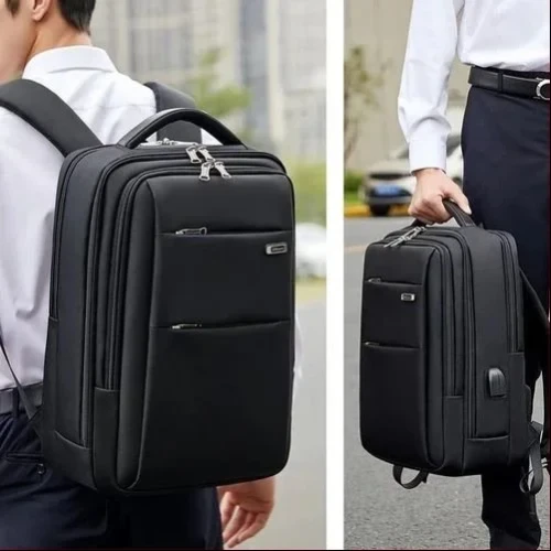 Wiersoon Backpack Laptop bag Waterproof 15.6 Inch Daily Work Business Backpack Men School back pack mochila Men’s Backpack Female- Black