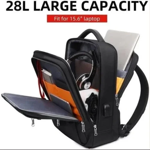 Wiersoon Backpack Laptop bag Waterproof 15.6 Inch Daily Work Business Backpack Men School back pack mochila Men’s Backpack Female- Black